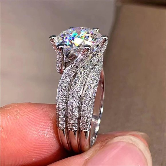 #Certified 5ct. t.w. Moissanite Diamond Solitaire Luxury Engagement Ring NEW - Picture 7 of 12